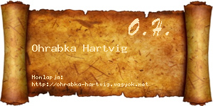Ohrabka Hartvig névjegykártya